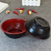 علب بلاستيك دائرية لون اسود للمايكرويف والثلاجة 50...