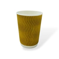 اكواب ورقية دبل 8 أونص مموج لون بني (500 حبة)