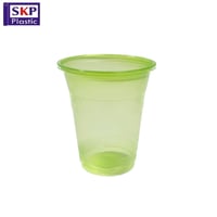 اكواب بلاستيك للعصير 7 اونص الوان متعددة غطاء مسطح...