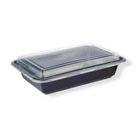 علب بلاستيك مستطيلة للمايكرويف لون اسود 38اونص (15...