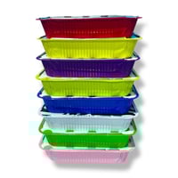 علب طعام قصدير حجم كبير مع غطاء الوان متعددة (6حبة...