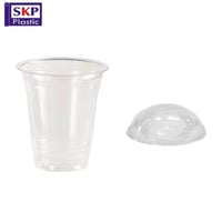 اكواب بلاستيك للعصير 12 انص مع غطاء قبة كرتون (100...