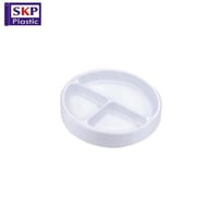 صحن بلاستيك دائري مقاس 22 مقسم 3 اقسام (500 حبة)