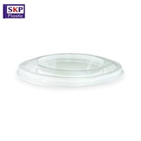 صحن بلاستيك دائري للرز بلبن والحلى لون شفاف مع غطا...