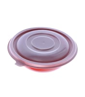 علب بلاستيك دائرية لون احمر للمايكرويف والثلاجة 25...