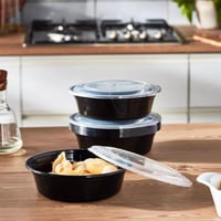 علب بلاستيك دائرية للمايكرويف لون اسود 24اونص (150...