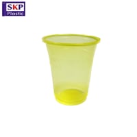 اكواب بلاستيك للعصير 7 اونص الوان متعددة غطاء مسطح...