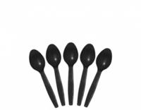 ملاعق بلاستيك حجم صغير لون اسود (1000 حبة)