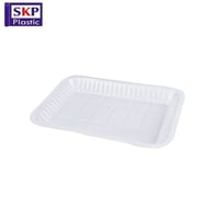 صحن بلاستيك مستطيل ابيض رقم 2(1000 صحن)