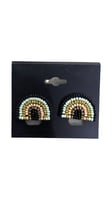 Black-Beaded Post Earrings
