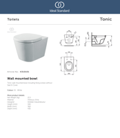 كرسي معلق تونك Tonic ايديل ستاندرد / IDEAL STANDAR...