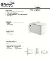 كرسي معلق حمام معلق مربع برافات / BRAVAT