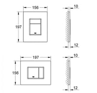 وجه ضغطة سيفون مخفي جروهي كروم مربع جروهي / GROHE