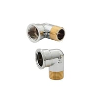 كوع سن زاوية 90 درجة ذكر نحاس مطلي كروم