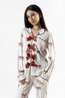 طقم بيجاما بأكمام طويلة من البامبو الطبيعي- فيونكا...