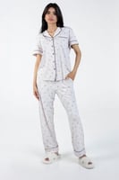 طقم بيجاما بأكمام قصيرة من البامبو الطبيعي-لافيندر