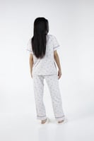 طقم بيجاما بأكمام قصيرة من البامبو الطبيعي-لافيندر