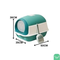 لتر بوكس قطط مغلف ( باب شفاف وجه قطط )