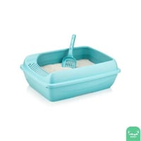 فلاين قو حوض رمل للقطط, لون سماوي