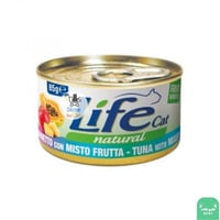 طعام قطط تونة مع فواكه 85g لايف كات