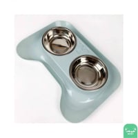 اجمل واقوى صحن ستيل مزدوج للحيوانات الاليفة من كيو...