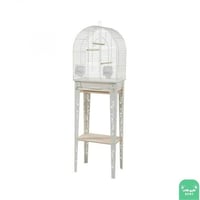 قفص طيور مع ستاند وسط-ابيض