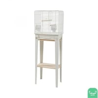 قفص طيور مع ستاند م وسط-ابيض