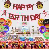 لافتة زينة happy birthday ثيم روبلكس