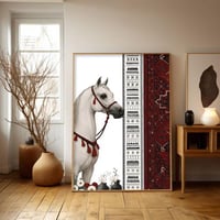 لوحة قماشية بتصميم الفن النجدي مع برواز مجوف