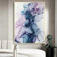 لوحة قماشية بتصميم الفن التجريدي مع برواز مجوف