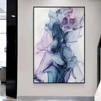 لوحة قماشية بتصميم الفن التجريدي مع برواز مجوف