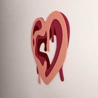 منحوتة ديكور خشبية بتصميم قلب