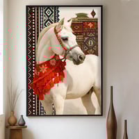 لوحة قماشية بتصميم الفن النجدي مع برواز مجوف