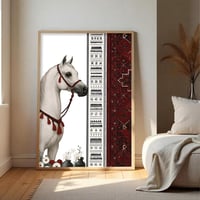 لوحة قماشية بتصميم الفن النجدي مع برواز مجوف