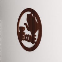 منحوتة ديكور خشبية بتصميم welcom