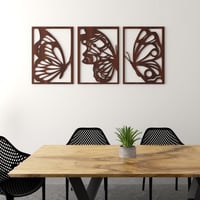 منحوتة ديكور خشبية بتصميم فراشات