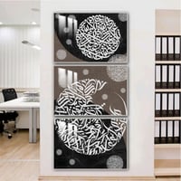 ثلاث لوحات جدارية مع برواز واكريلك شفاف