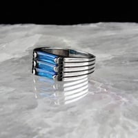 خاتم فضة عيار 925 لون أزرق