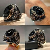 خاتم فضة عيار 925 لون أسود