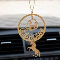 تعليقة سيارة استوداعية مع حصان بالاسم - 1