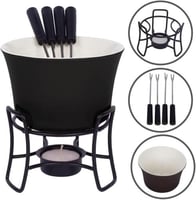 طقم فوندو سيراميك دائري 8 قطع 300 مل للشوكولاتة وت...