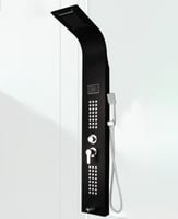 مسطرة شاور دش بنل اسود اضاءة لد + درجة حرارة