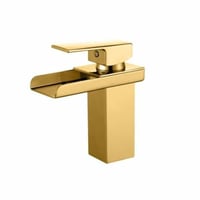 خلاط مغسلة اتوماتيك شلال ذهبي قصير NE-16137 2G