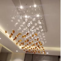 ثريا حجر شفاف وعسلي مقاس 120*60سم 150 حجر