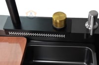 مجلى حوض مطبخ الشلال أسود 82*50سم