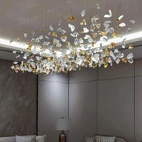 ثريا حجر شفاف وثلجي وعسلي مقاس 140*70سم 220 حجر