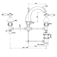 خلاط مغسلة جي اس 3 فتحات 1735C