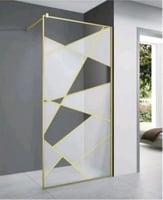 حاجز دش شاور زجاج مثلثات ذهبي 14121 2G