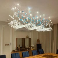 ثريا حجر شفاف وتركواز مقاس 140*70سم 400 حجر