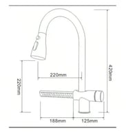 خلاط مطبخ مع شلال ستانلس استيل